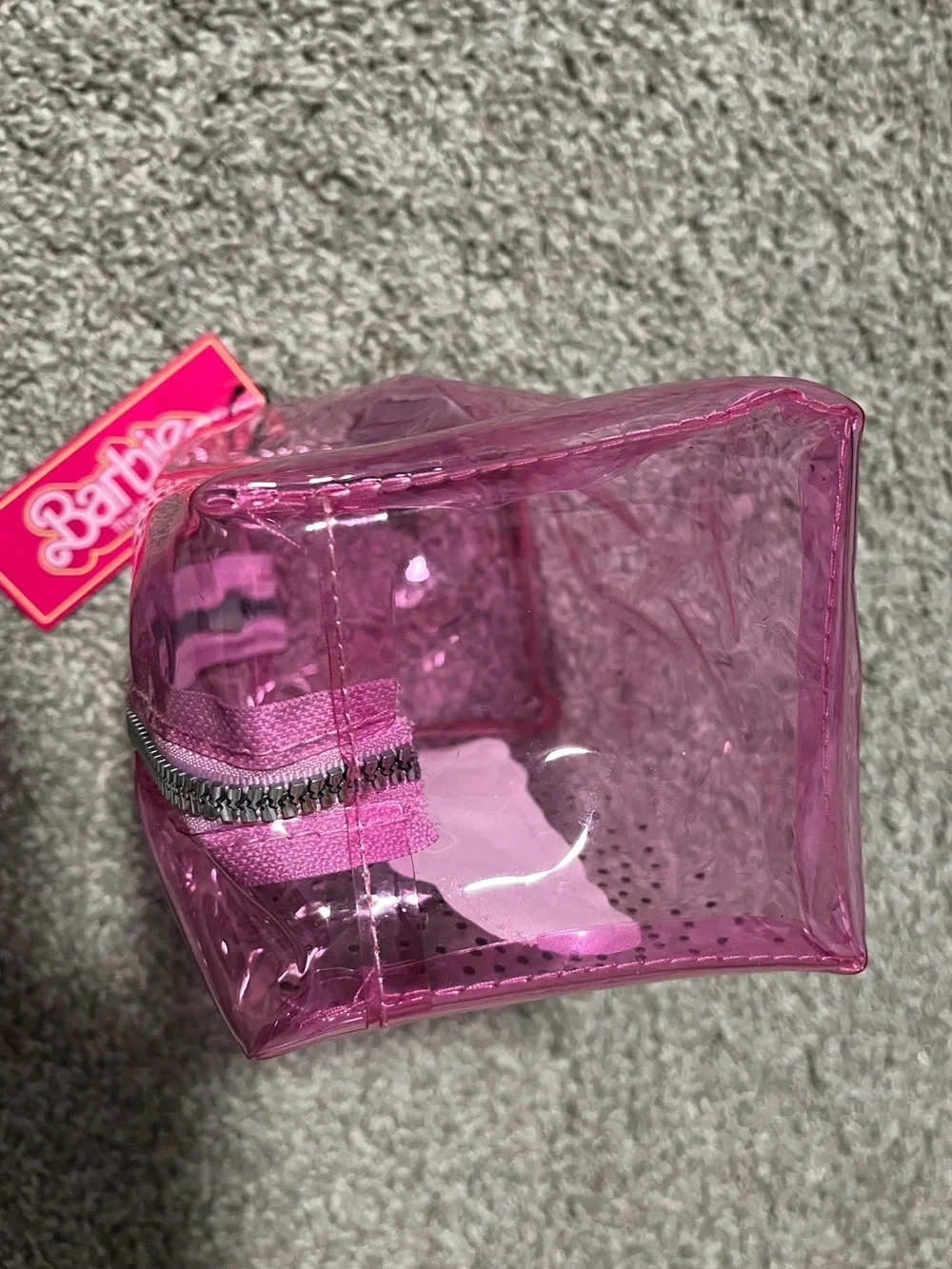 Barbie The Movie Clear Pink Cosmetic Pouch